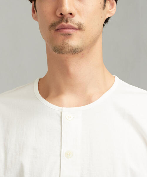 green label relaxing(グリーンレーベルリラクシング)の「CM コットン/ナイロン プレーティング ヘンリーネック 半袖 Tシャツ(Tシャツ/カットソー・メンズ・ホワイト/ブラック/ブラウン・LARGE/MEDIUM/X-LARGE/SMALL)」の8枚目の写真