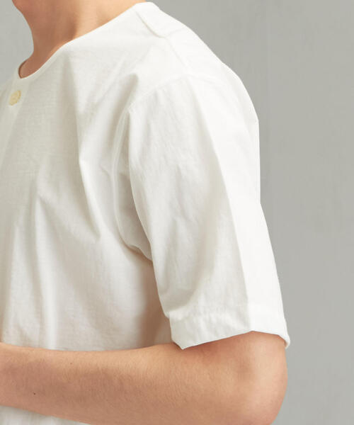 green label relaxing(グリーンレーベルリラクシング)の「CM コットン/ナイロン プレーティング ヘンリーネック 半袖 Tシャツ(Tシャツ/カットソー・メンズ・ホワイト/ブラック/ブラウン・LARGE/MEDIUM/X-LARGE/SMALL)」の9枚目の写真
