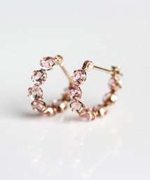 天然石　スナップフープピアス K10YG エメラルド　片方　フープ　ピアス cui-cui / キュイキュイ / ジュエリー＆アクセサリー