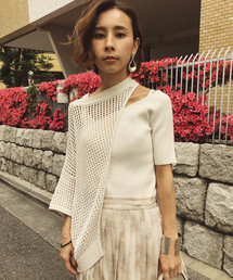 Ameri | MESH LAYERED KNIT TOP(ニット/セーター)