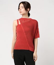 Ameri（アメリ）の「MESH LAYERED KNIT TOP（ニット/セーター