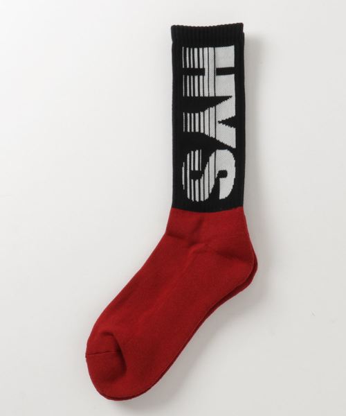 HYSTERIC GLAMOUR（ヒステリックグラマー）の「HYS LOGO ハイソックス（ソックス/靴下・メンズ・ブラック/ホワイト/イエロー・FREE）」の2枚目の写真