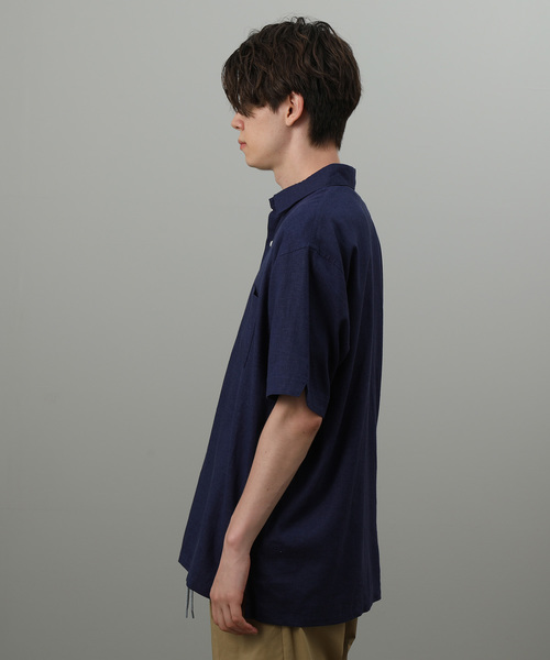 JUNRED(ジュンレッド)の「麻レーヨンレギュラー半袖(シャツ/ブラウス・メンズ・ベージュ/ネイビー/オフホワイト/ピンク・LL/M/L)」の11枚目の写真