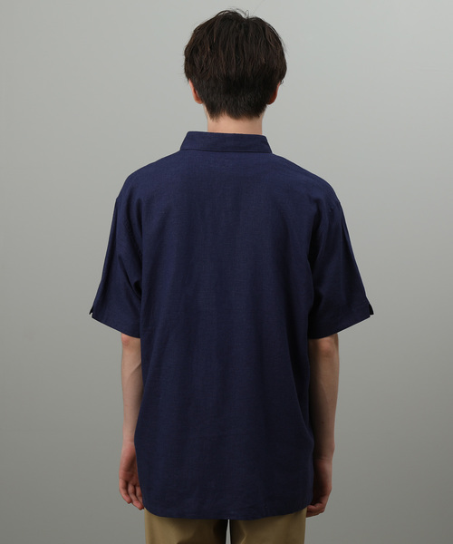 JUNRED(ジュンレッド)の「麻レーヨンレギュラー半袖(シャツ/ブラウス・メンズ・ベージュ/ネイビー/オフホワイト/ピンク・LL/M/L)」の10枚目の写真