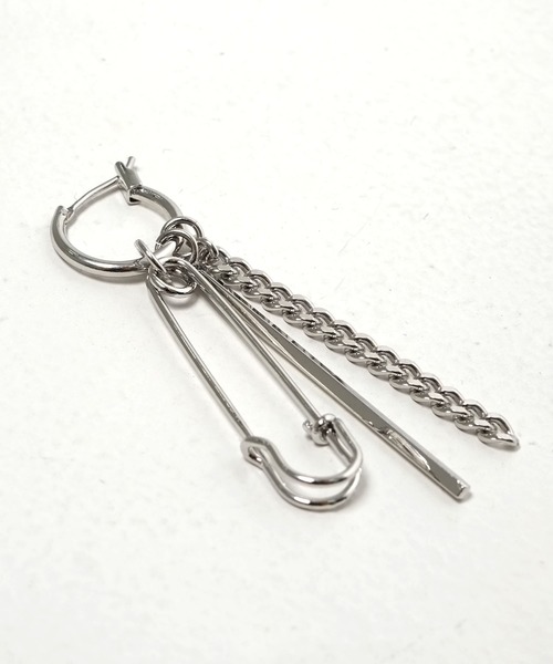 .KOM（ドットコム）の「チャーム付きフープ型ピアス（ピアス（片耳用）・メンズ・シルバー・FREE）」の3枚目の写真