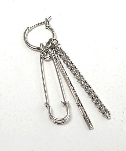 .KOM（ドットコム）の「チャーム付きフープ型ピアス（ピアス（片耳用）・メンズ・シルバー・FREE）」の5枚目の写真