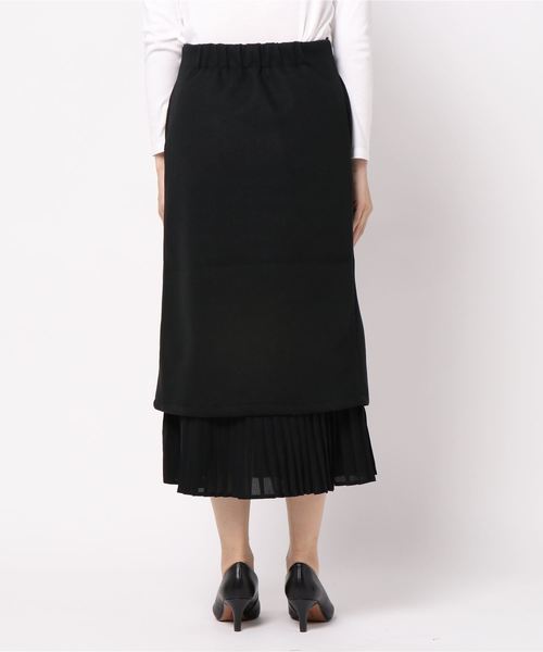 STYLEBLOCK（スタイルブロック）の「フェイクウールプリーツ切替スカート（スカート・レディース・ブラック/ベージュ/カーキ/テラコッタ・M）」の6枚目の写真