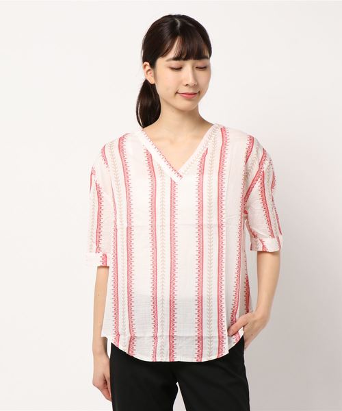 セール エスニック柄チュニック Tシャツ カットソー Mode Robe モードローブ のファッション通販 Zozotown