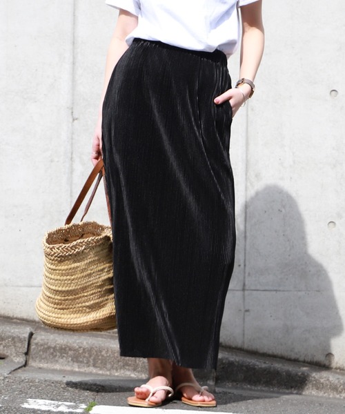 coca（coca）（コカ）の「艶感リブスカート（スカート・レディース・ブラック/パープル/ブラウン/ブルー・ONE SIZE）」の2枚目の写真