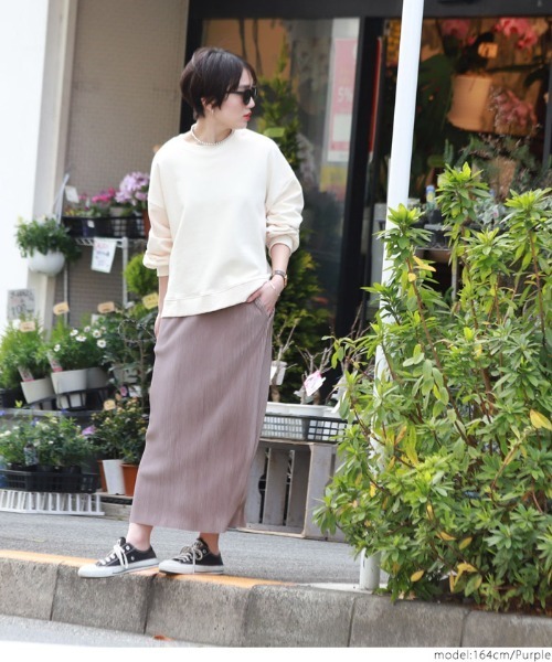 coca（coca）（コカ）の「艶感リブスカート（スカート・レディース・ブラック/パープル/ブラウン/ブルー・ONE SIZE）」の8枚目の写真