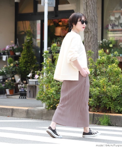 coca（coca）（コカ）の「艶感リブスカート（スカート・レディース・ブラック/パープル/ブラウン/ブルー・ONE SIZE）」の9枚目の写真