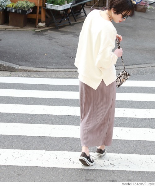 coca（coca）（コカ）の「艶感リブスカート（スカート・レディース・ブラック/パープル/ブラウン/ブルー・ONE SIZE）」の10枚目の写真