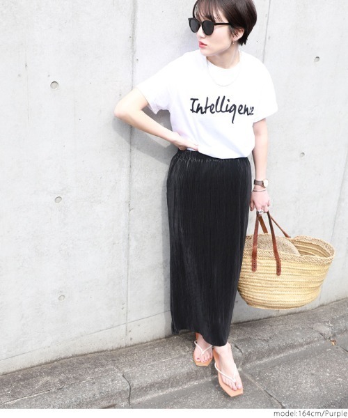 coca（coca）（コカ）の「艶感リブスカート（スカート・レディース・ブラック/パープル/ブラウン/ブルー・ONE SIZE）」の11枚目の写真