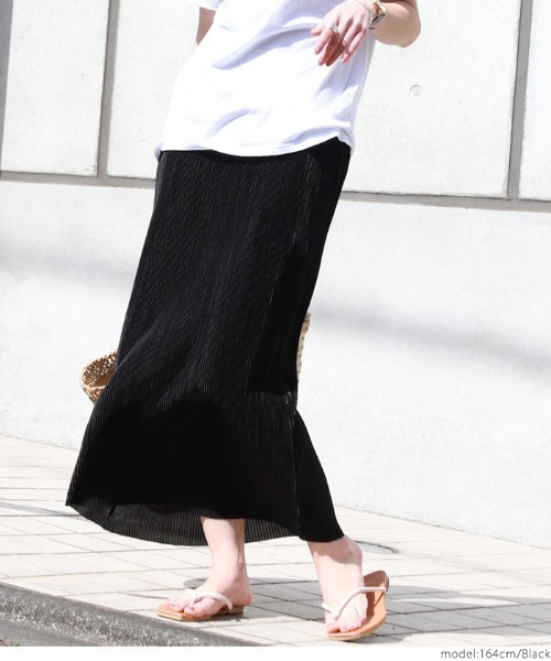 coca（coca）（コカ）の「艶感リブスカート（スカート・レディース・ブラック/パープル/ブラウン/ブルー・ONE SIZE）」の12枚目の写真
