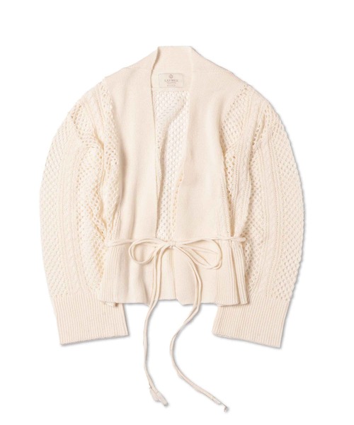 LAYMEE（レイミー）の「Onans knit cardigan / オナンズニットカーディガン（カーディガン/ボレロ・レディース・ホワイト/ブラック/グレー・FREE）」の5枚目の写真