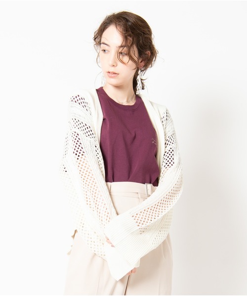 LAYMEE（レイミー）の「Onans knit cardigan / オナンズニットカーディガン（カーディガン/ボレロ・レディース・ホワイト/ブラック/グレー・FREE）」の10枚目の写真