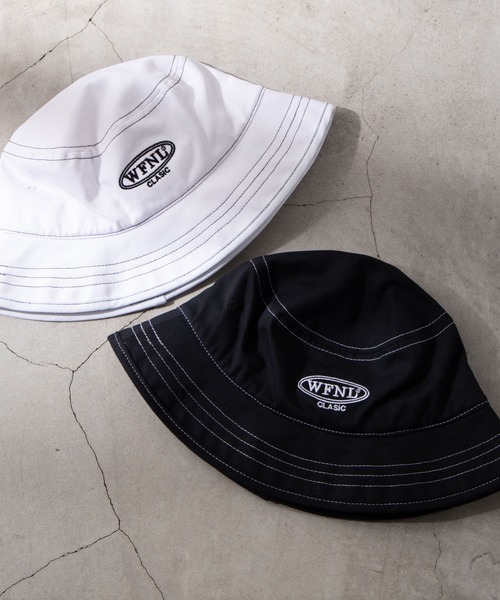 WEGO（ウィゴー）の「WEGO/配色ステッチバケットハット（ハット・レディース・ホワイト/ブラック・FREE）」の6枚目の写真