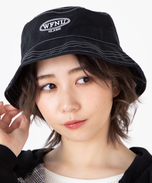 WEGO（ウィゴー）の「WEGO/配色ステッチバケットハット（ハット・レディース・ホワイト/ブラック・FREE）」の11枚目の写真
