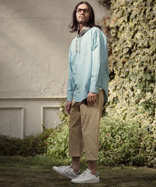 CAMBIO(カンビオ)の「ms4314-Right Hooded Shirt シャツパーカー(シャツ/ブラウス・メンズ・ベージュ/オリーブ/サックスブルー・S/M/L)」の14枚目の写真