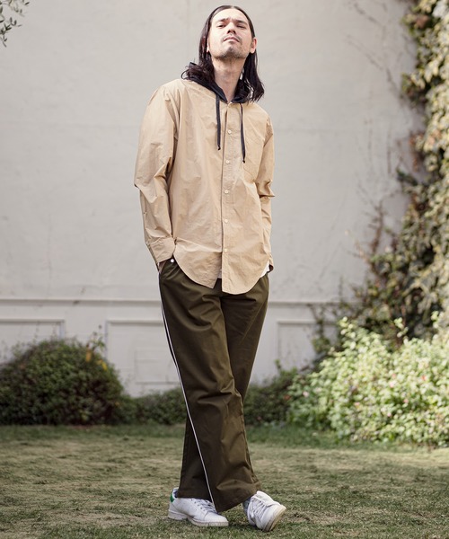 CAMBIO(カンビオ)の「ms4314-Right Hooded Shirt シャツパーカー(シャツ/ブラウス・メンズ・ベージュ/オリーブ/サックスブルー・S/M/L)」の12枚目の写真