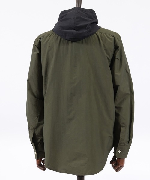 CAMBIO(カンビオ)の「ms4314-Right Hooded Shirt シャツパーカー(シャツ/ブラウス・メンズ・ベージュ/オリーブ/サックスブルー・S/M/L)」の7枚目の写真