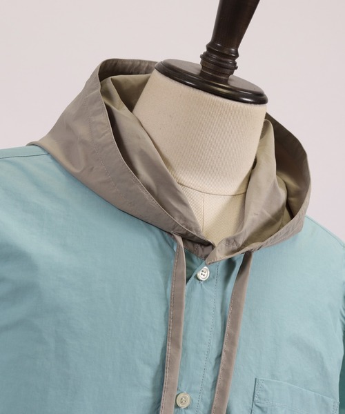 CAMBIO(カンビオ)の「ms4314-Right Hooded Shirt シャツパーカー(シャツ/ブラウス・メンズ・ベージュ/オリーブ/サックスブルー・S/M/L)」の20枚目の写真