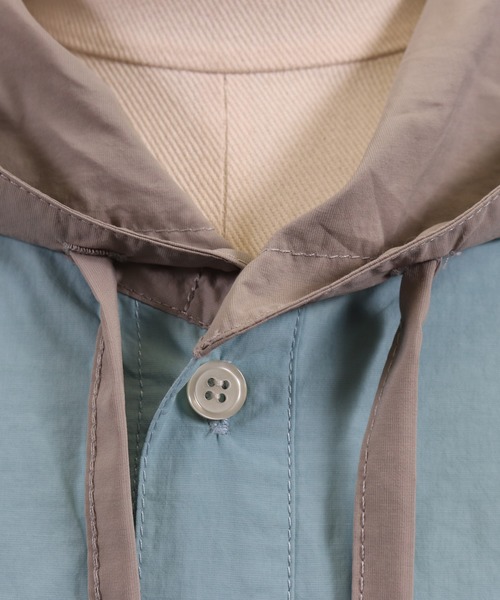 CAMBIO(カンビオ)の「ms4314-Right Hooded Shirt シャツパーカー(シャツ/ブラウス・メンズ・ベージュ/オリーブ/サックスブルー・S/M/L)」の13枚目の写真