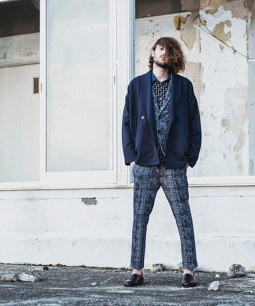 NO ID.（ノーアイディ）の「切替ショールカラーJKT（テーラードジャケット・メンズ・ブラック/ネイビー/ライトグレー・ONE SIZE）」の10枚目の写真