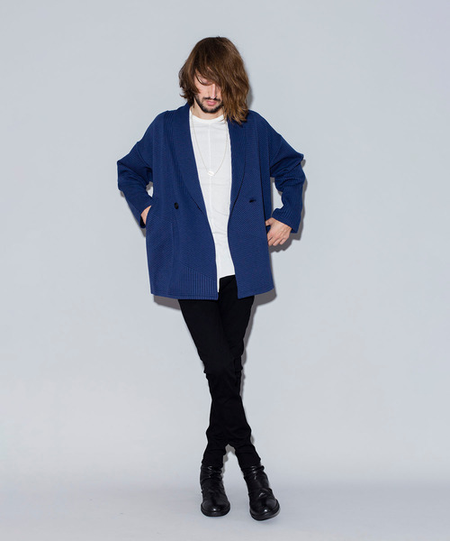 NO ID.（ノーアイディ）の「切替ショールカラーJKT（テーラードジャケット・メンズ・ブラック/ネイビー/ライトグレー・ONE SIZE）」の4枚目の写真