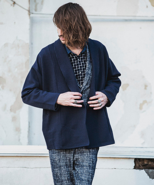 NO ID.（ノーアイディ）の「切替ショールカラーJKT（テーラードジャケット・メンズ・ブラック/ネイビー/ライトグレー・ONE SIZE）」の11枚目の写真