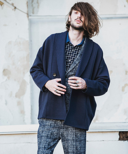 NO ID.（ノーアイディ）の「切替ショールカラーJKT（テーラードジャケット・メンズ・ブラック/ネイビー/ライトグレー・ONE SIZE）」の12枚目の写真