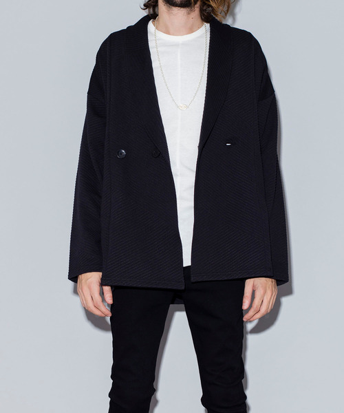 NO ID.（ノーアイディ）の「切替ショールカラーJKT（テーラードジャケット・メンズ・ブラック/ネイビー/ライトグレー・ONE SIZE）」の19枚目の写真