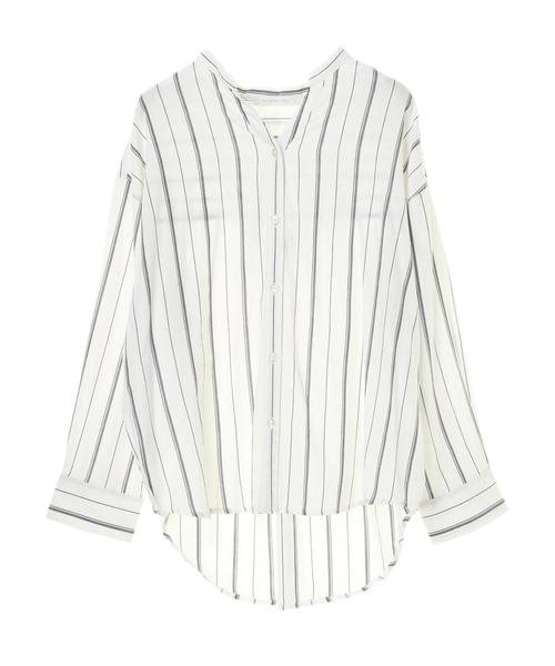 AMERICAN HOLIC(アメリカンホリック)の「スキッパースタンドカラーシャツ *(シャツ/ブラウス・レディース・ホワイト系その他6/ブルー系その他4/オフホワイト/ベージュ・M/L)」の7枚目の写真