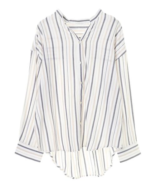 AMERICAN HOLIC(アメリカンホリック)の「スキッパースタンドカラーシャツ *(シャツ/ブラウス・レディース・ホワイト系その他6/ブルー系その他4/オフホワイト/ベージュ・M/L)」の6枚目の写真