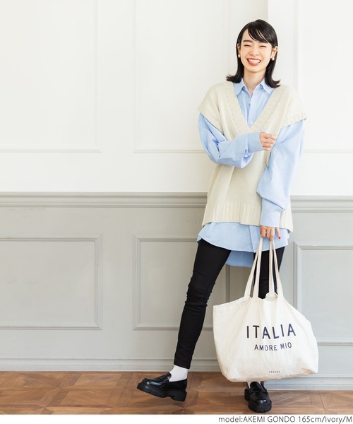 coca（coca）（コカ）の「ニットベスト（Tシャツ/カットソー・レディース・アイボリー・ONE SIZE/M/L）」の2枚目の写真