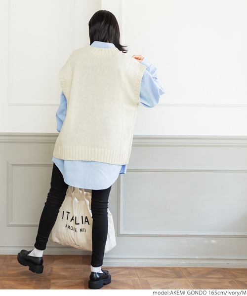 coca（coca）（コカ）の「ニットベスト（Tシャツ/カットソー・レディース・アイボリー・ONE SIZE/M/L）」の5枚目の写真