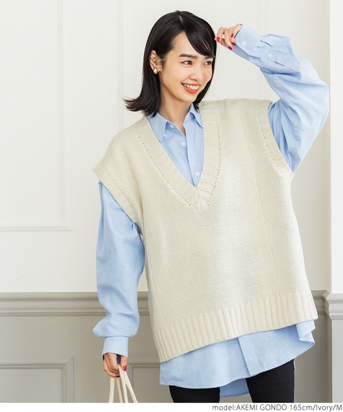 coca（coca）（コカ）の「ニットベスト（Tシャツ/カットソー・レディース・アイボリー・ONE SIZE/M/L）」の7枚目の写真