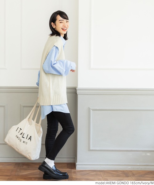 coca（coca）（コカ）の「ニットベスト（Tシャツ/カットソー・レディース・アイボリー・ONE SIZE/M/L）」の8枚目の写真