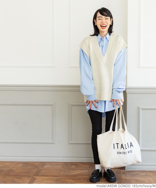 coca（coca）（コカ）の「ニットベスト（Tシャツ/カットソー・レディース・アイボリー・ONE SIZE/M/L）」の9枚目の写真