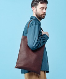 MR.OLIVE ミスターオリーブ / E.O.I / WATER PROOF WASHABLE LEATHER / FLAT TOTE BAG (LARGE) 【撥水レザー】ウォータープルーフ ウォッシャブル レザー/フラット トートバッグ / ME637