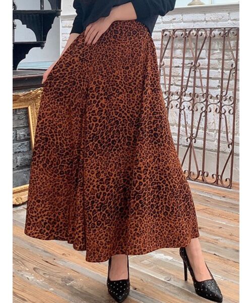 RESEXXY（リゼクシー）の「レオパード柄フレアスカート（スカート・レディース・ベージュ/ブラウン・FREE）」の2枚目の写真