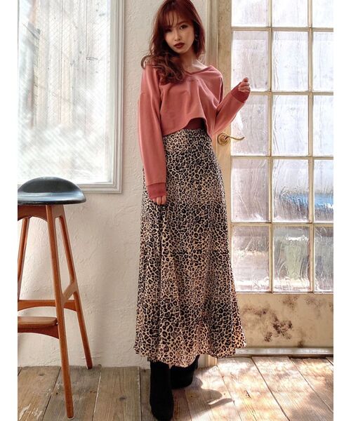 RESEXXY（リゼクシー）の「レオパード柄フレアスカート（スカート・レディース・ベージュ/ブラウン・FREE）」の3枚目の写真