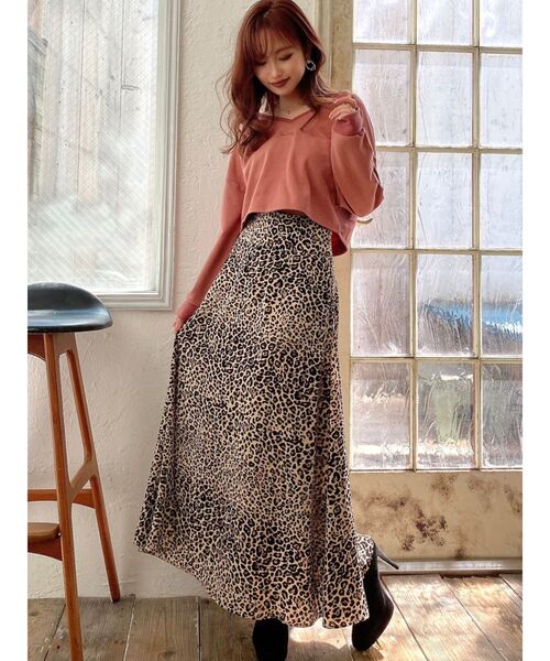 RESEXXY（リゼクシー）の「レオパード柄フレアスカート（スカート・レディース・ベージュ/ブラウン・FREE）」の6枚目の写真