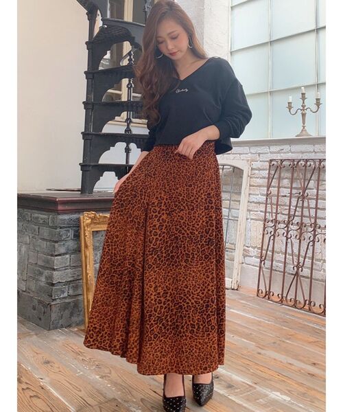 RESEXXY（リゼクシー）の「レオパード柄フレアスカート（スカート・レディース・ベージュ/ブラウン・FREE）」の8枚目の写真