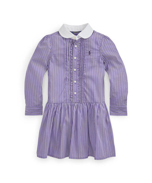 ストライプド ドロップウエスト シャツドレス シャツワンピース Polo Ralph Lauren Childrenswear ポロラルフローレンチャイルドウェア のファッション通販 Zozotown