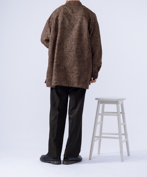 kutir(クティール)の「ペイズリーバンドカラーシャツ(シャツ/ブラウス・メンズ・ダークブラウン/ネイビー・MEDIUM/LARGE)」の4枚目の写真