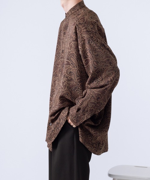 kutir(クティール)の「ペイズリーバンドカラーシャツ(シャツ/ブラウス・メンズ・ダークブラウン/ネイビー・MEDIUM/LARGE)」の10枚目の写真