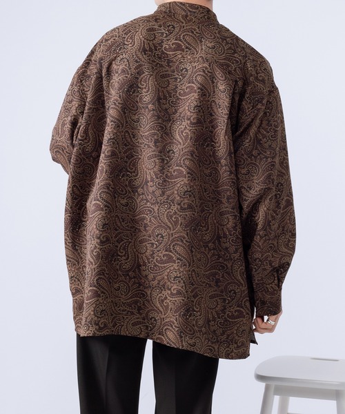 kutir(クティール)の「ペイズリーバンドカラーシャツ(シャツ/ブラウス・メンズ・ダークブラウン/ネイビー・MEDIUM/LARGE)」の9枚目の写真