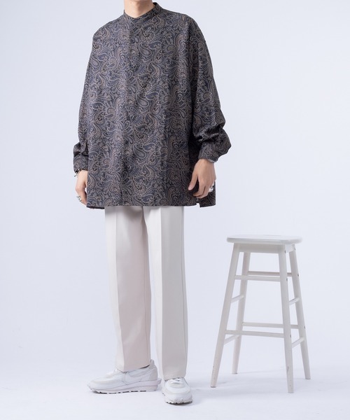 kutir(クティール)の「ペイズリーバンドカラーシャツ(シャツ/ブラウス・メンズ・ダークブラウン/ネイビー・MEDIUM/LARGE)」の22枚目の写真