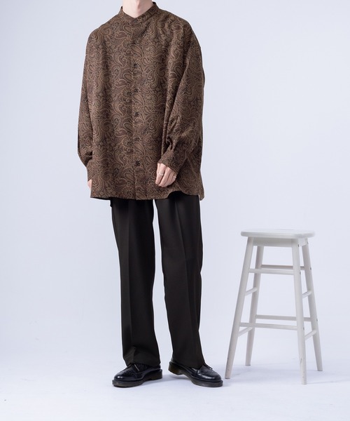 kutir(クティール)の「ペイズリーバンドカラーシャツ(シャツ/ブラウス・メンズ・ダークブラウン/ネイビー・MEDIUM/LARGE)」の7枚目の写真